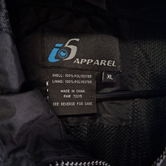 i5 Apparel Windbreaker Black Mens XL Lightweight Zip Hood Outdoor Jog Jacket - Picture 6 of 11